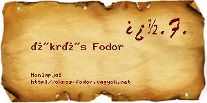 Ökrös Fodor névjegykártya